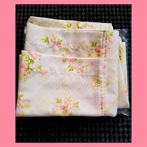 VTG 70s Thomaston Mills Full Double Floral Print Sheet Set w/Pillowcases 4 Piece